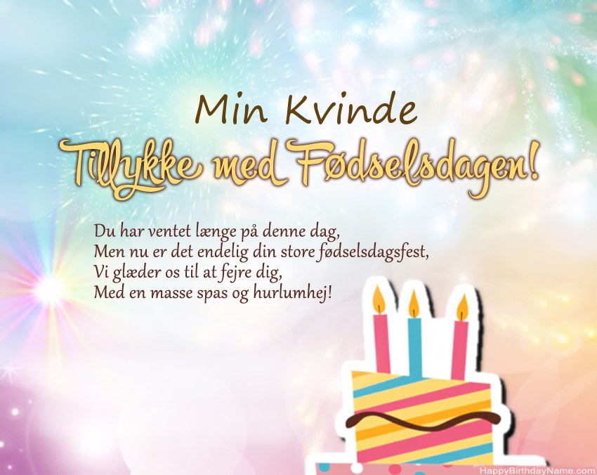 Min Kvinde Tillykke med fødselsdagen i vers