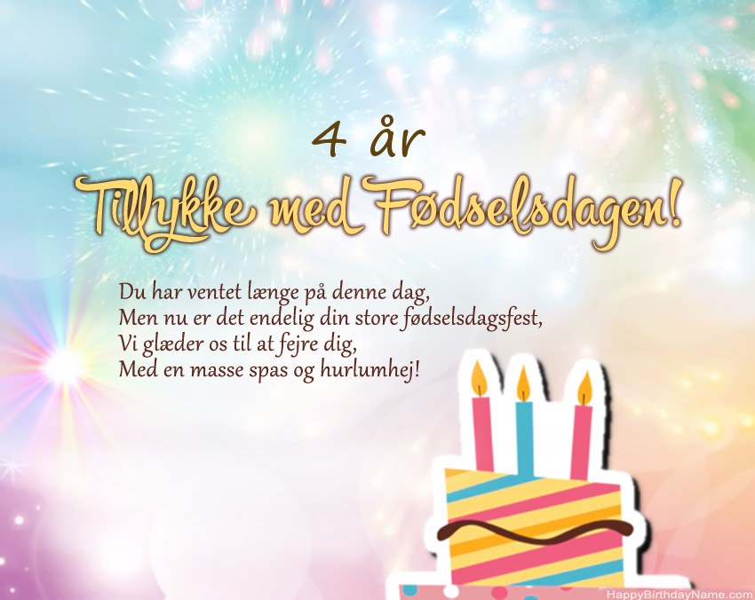 4 år gammel pige Tillykke med fødselsdagen i vers