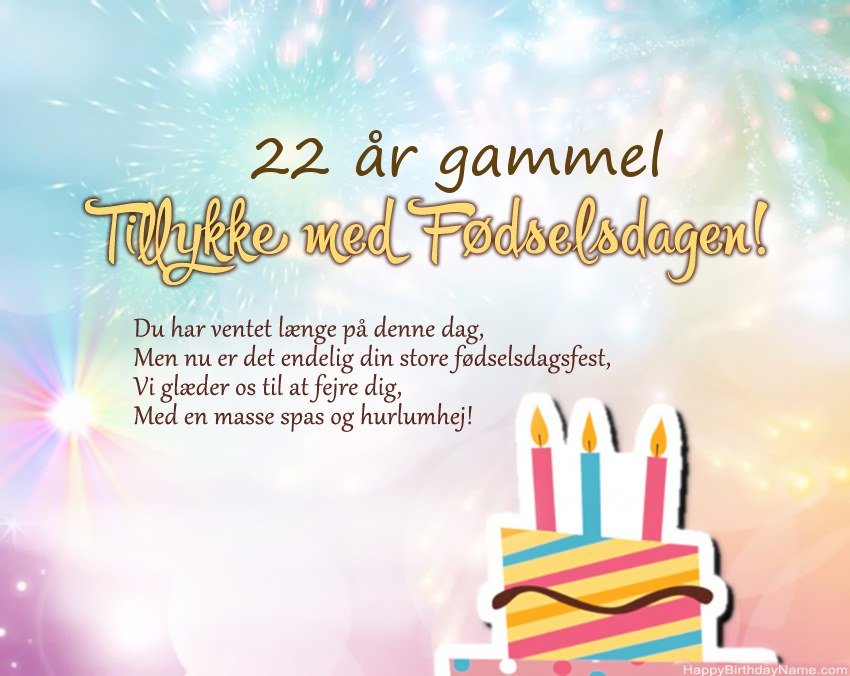 22 år gammel pige Tillykke med fødselsdagen i vers
