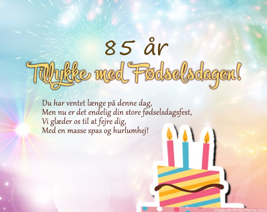 85 år gammel kvinde Tillykke med fødselsdagen i vers
