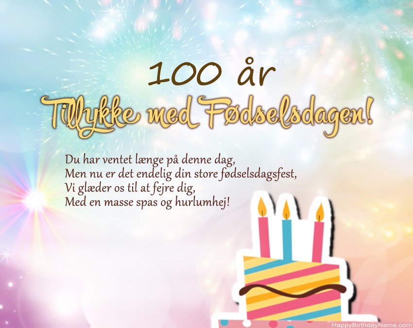 100 år gammel kvinde Tillykke med fødselsdagen i vers