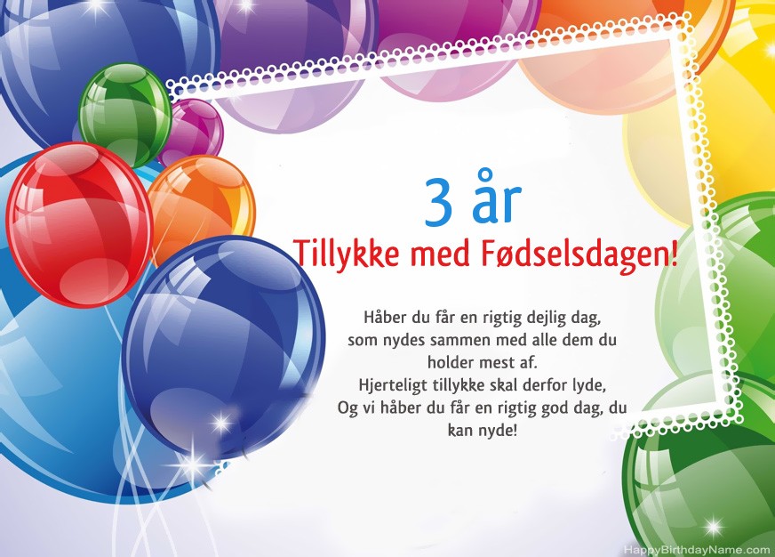 3 år gammel dreng Tillykke med fødselsdagen!