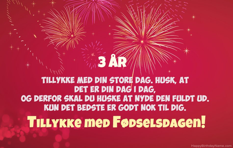 3 år gammel dreng Tillykke med fødselsdagen, smukke digte