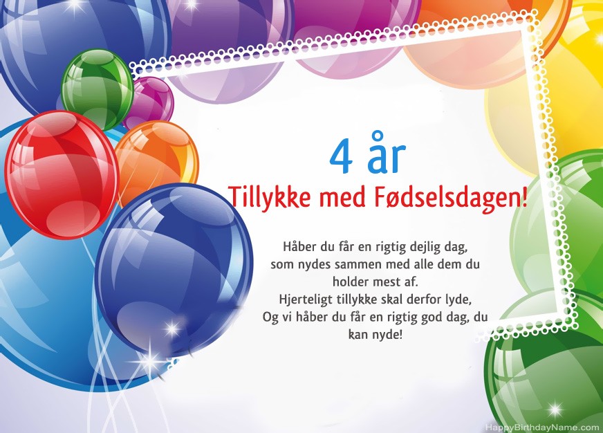 4 år gammel dreng Tillykke med fødselsdagen!