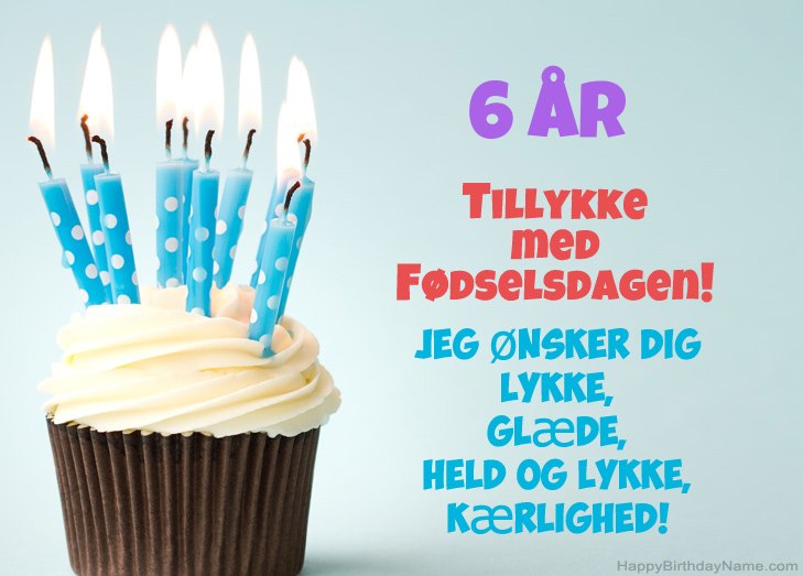 Tillykke med tillykke med fødselsdagen 6 år gammel dreng