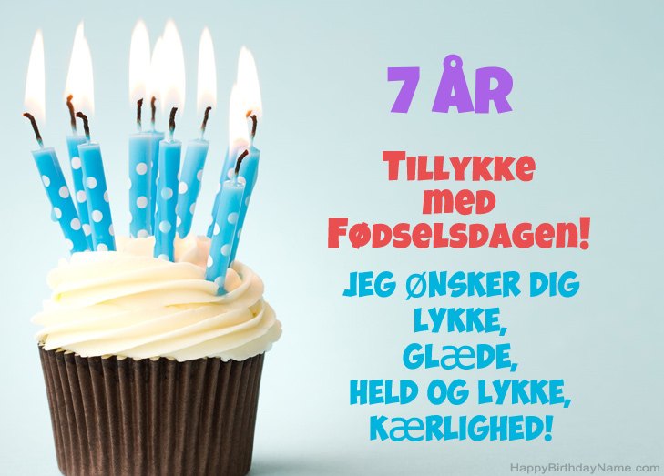 Tillykke med tillykke med fødselsdagen 7 år gammel dreng