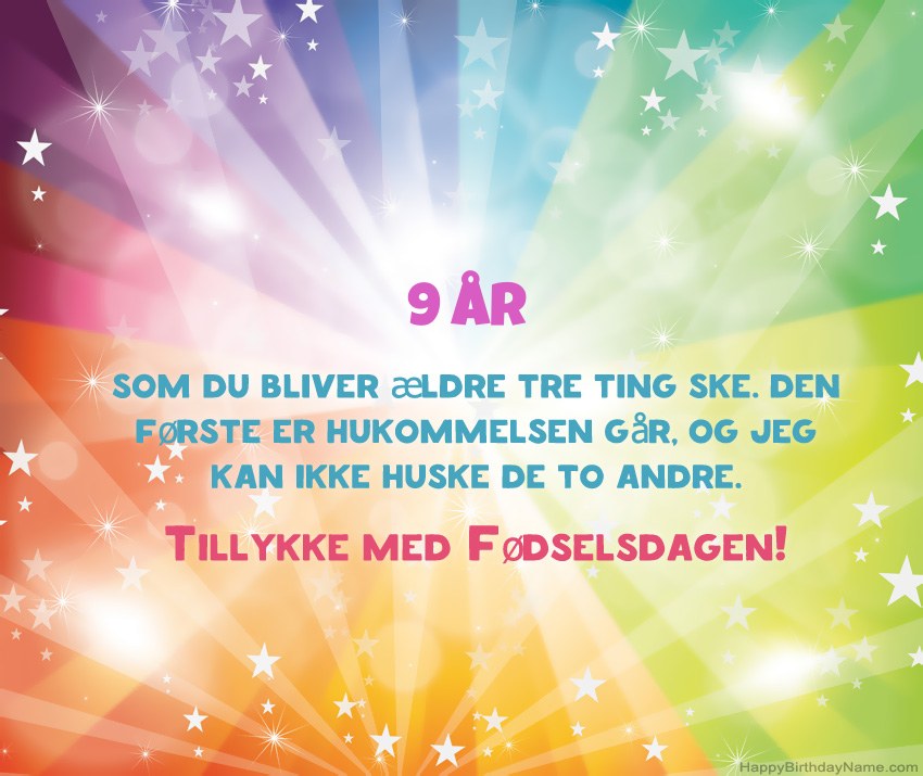 Smukke fødselsdagskort 9 år gammel dreng