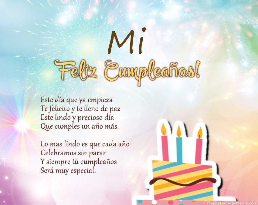 Mi Feliz cumpleaños en verso Mi Feliz cumpleaños en verso