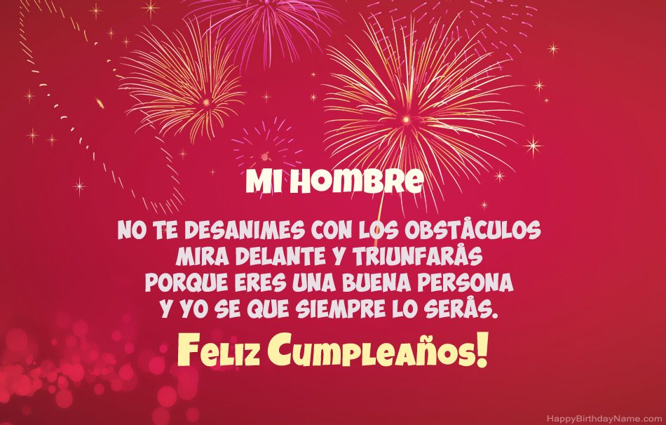 Mi Hombre Feliz cumpleaños, hermosos poemas