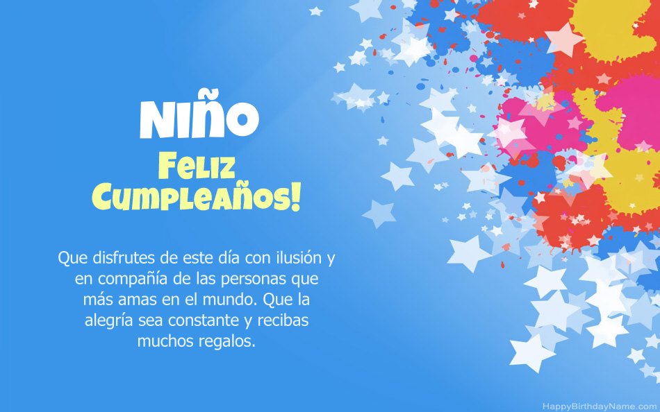 Felicitaciones por el cumpleaños Niño