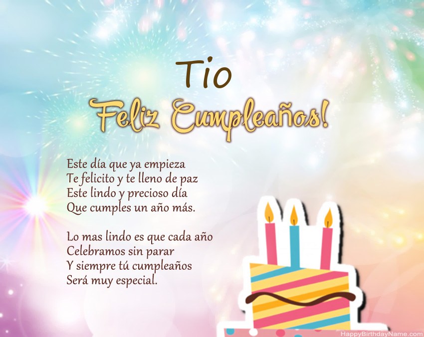 Tio Feliz cumpleaños en verso