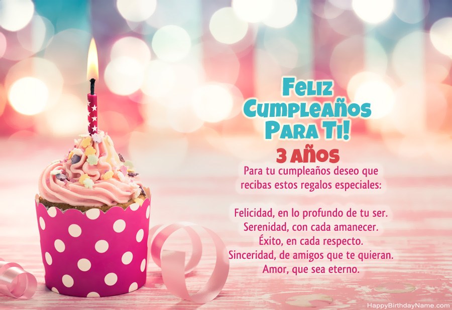 Descargar Happy Birthday card Niña de 3 años gratis Descargar Happy Birthday card Niña de 3 años gratis