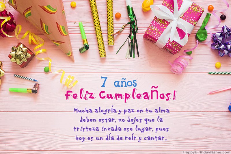 Descargar Happy Birthday card Niña de 7 años gratis