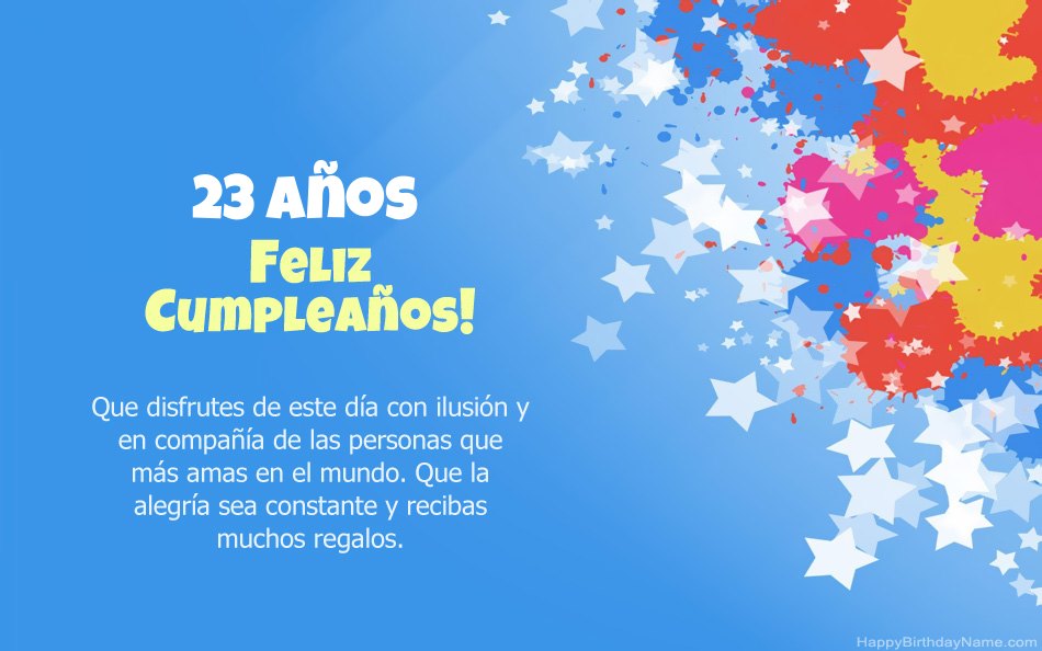 Felicitaciones por el cumpleaños Niña de 23 años