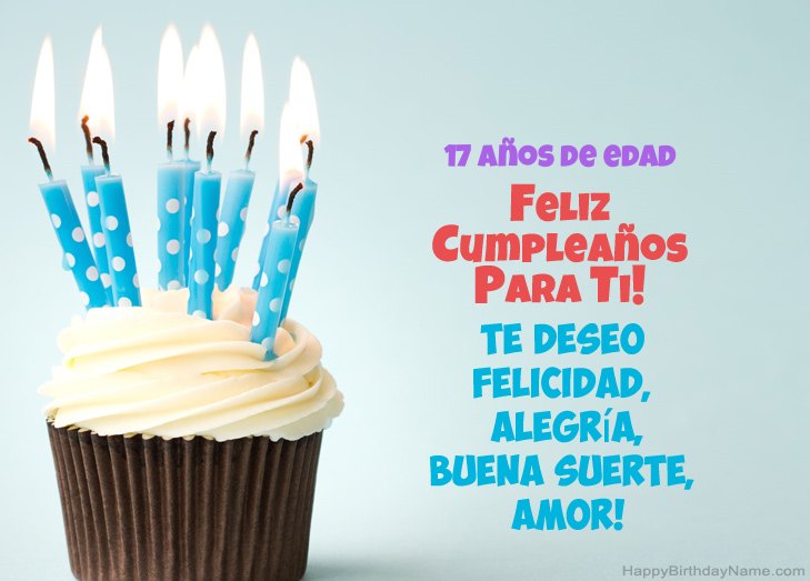 Felicitaciones por feliz cumpleaños Chico de 17 años