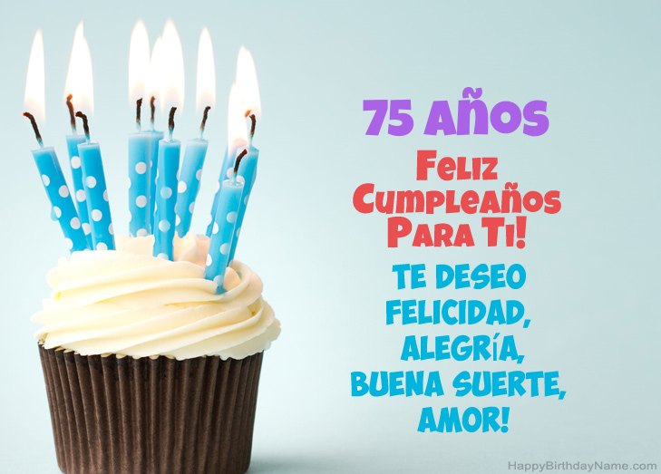 Felicitaciones por feliz cumpleaños Hombre de 75 años