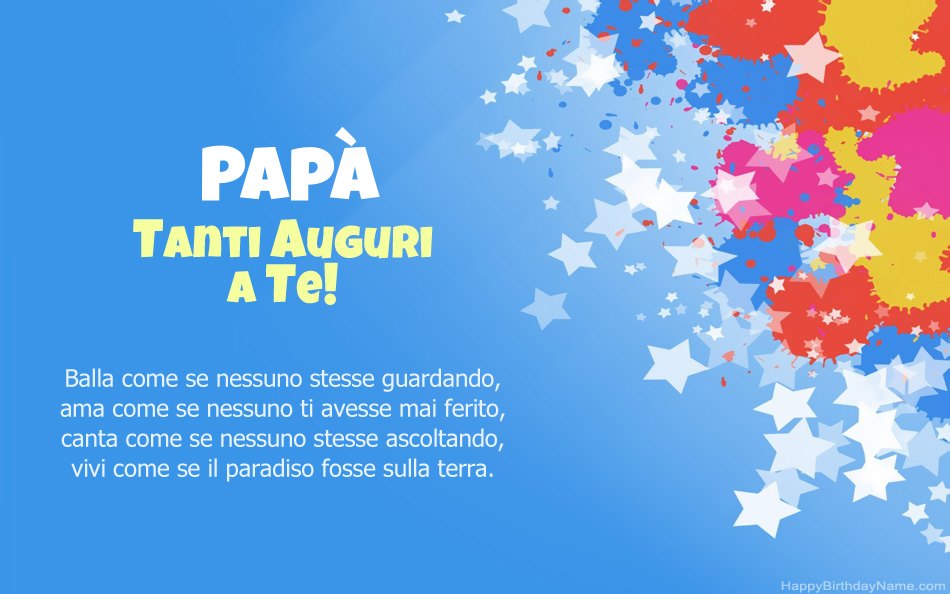 Congratulazioni per il compleanno Papà