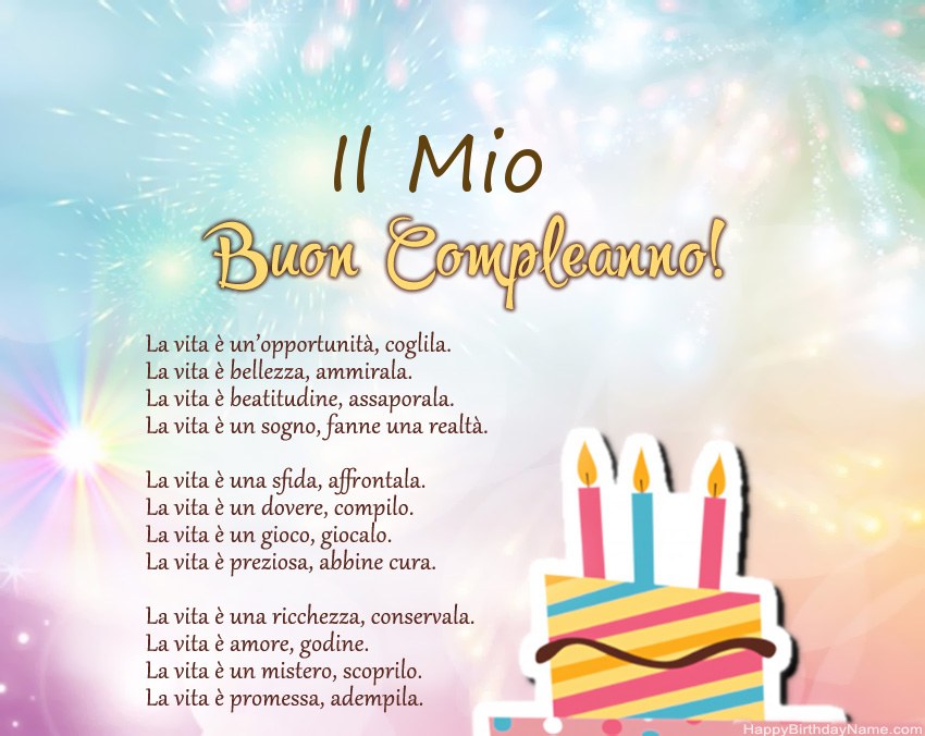 Il Mio Buon compleanno in versi
