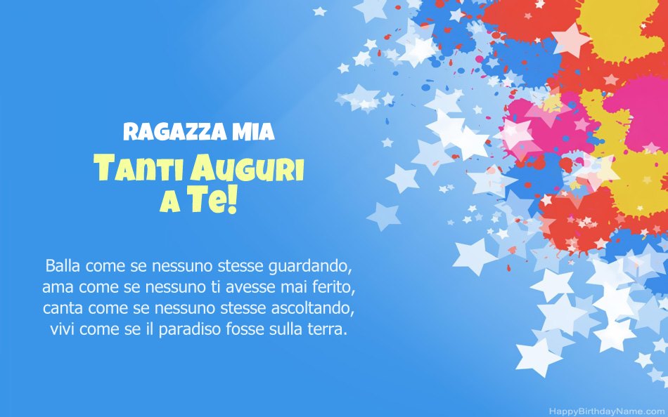 Congratulazioni per il compleanno Ragazza Mia