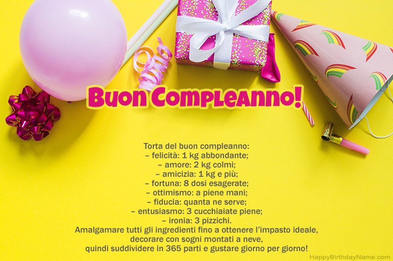 Buon compleanno in prosa