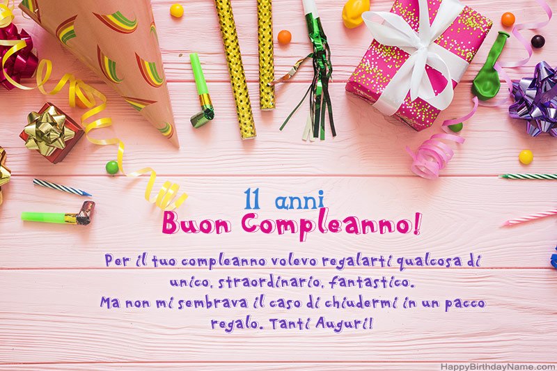 Scarica Happy Birthday card Ragazza di 11 anni gratis
