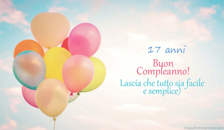 Immagini di buon compleanno Ragazza di 17 anni