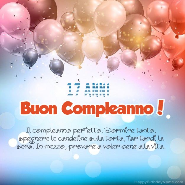 Ragazzo di 17 anni Poesie per il compleanno