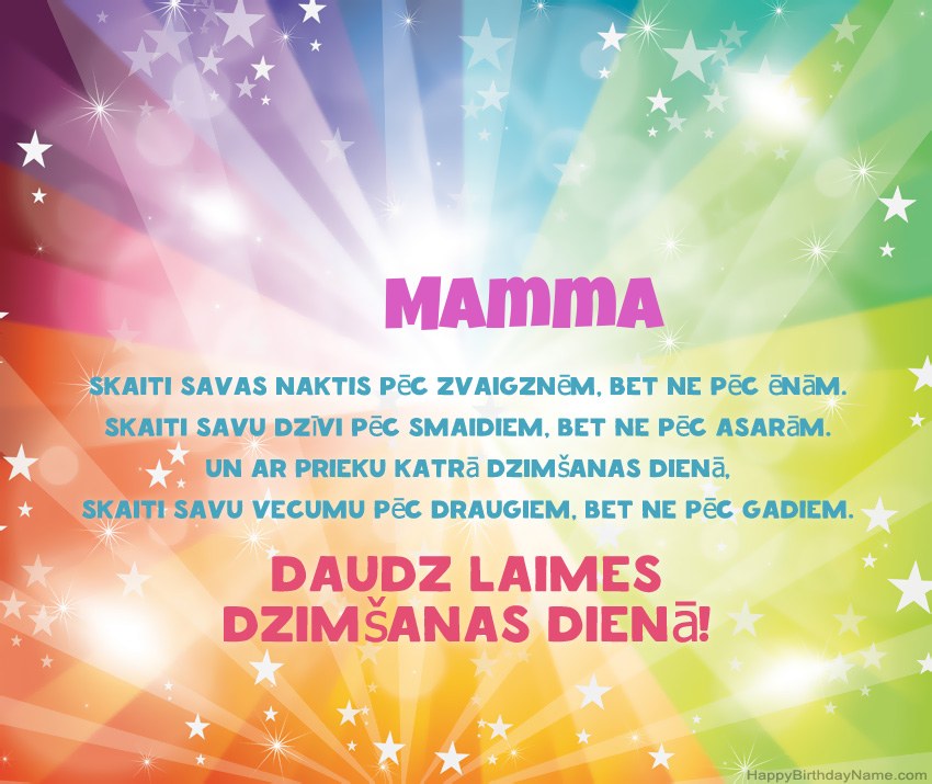 Skaistas laimīgas dzimšanas dienas kartītes Mamma