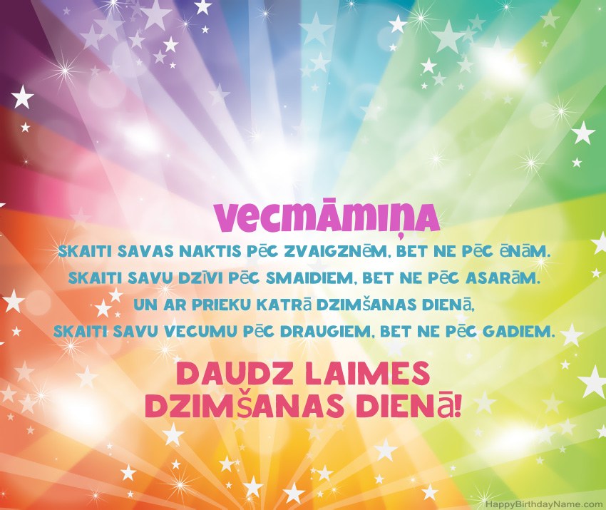 Skaistas laimīgas dzimšanas dienas kartītes Vecmāmiņa