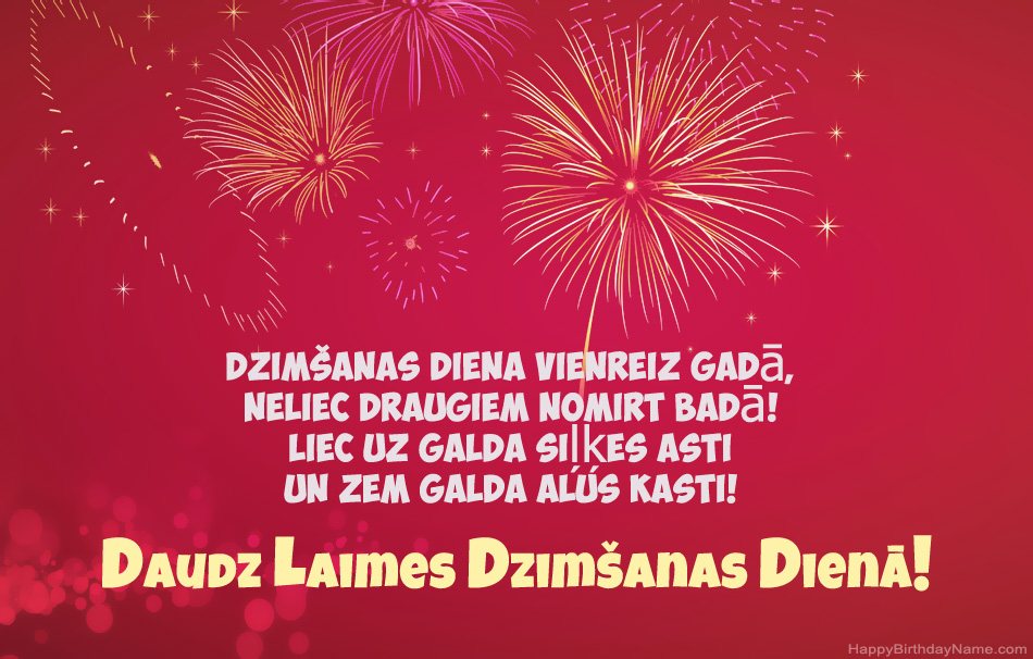 Daudz laimes dzimšanas dienā, skaisti dzejoļi