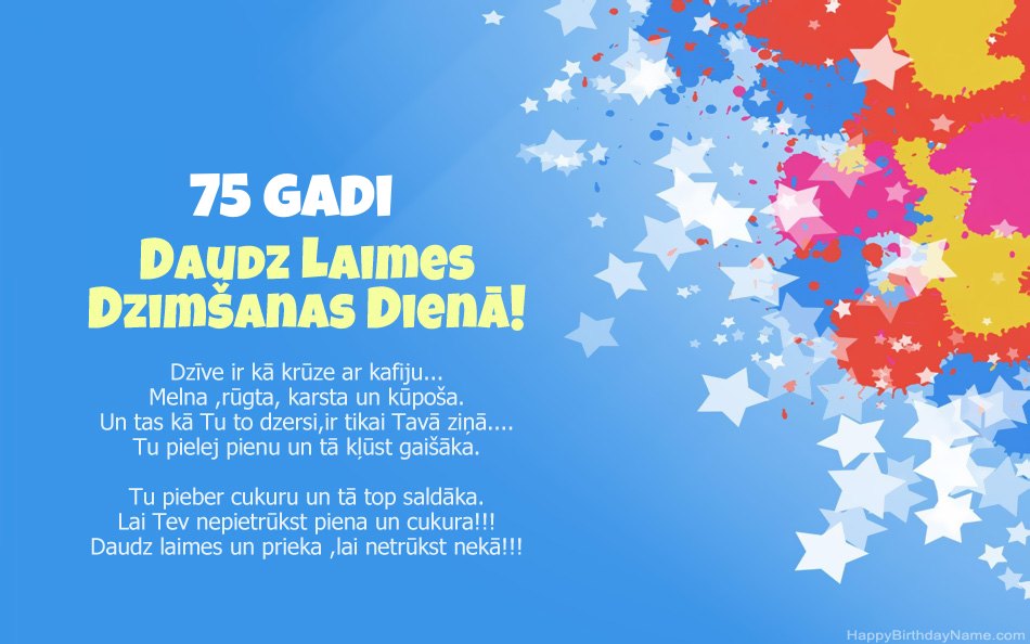 Apsveicam ar dzimšanas dienu 75 gadus veca sieviete
