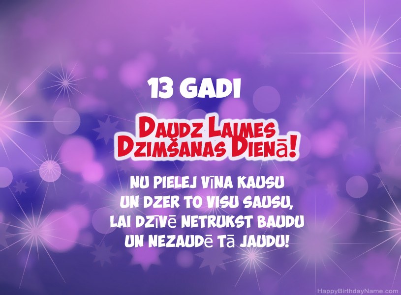 Skaistas bildes Happy Birthday 13 gadus vecs zēns