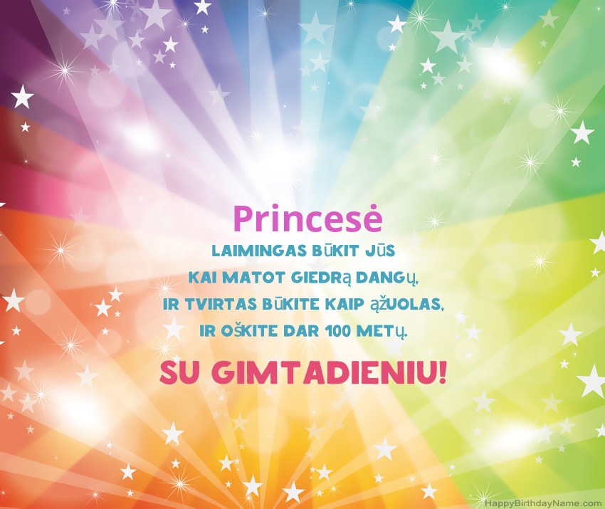 Gražios gimtadienio atvirukai „Princesė“