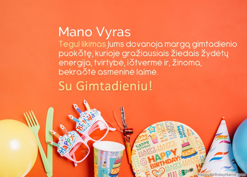 „Mano Vyras“ su gimtadieniu atvirukai