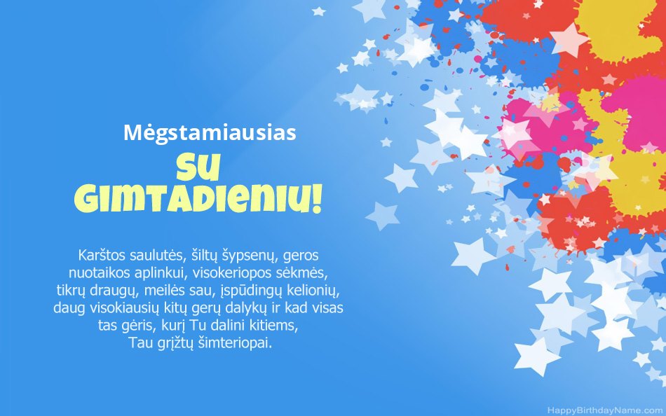 Sveikiname su gimtadieniu „Mėgstamiausias“ Sveikiname su gimtadieniu „Mėgstamiausias“
