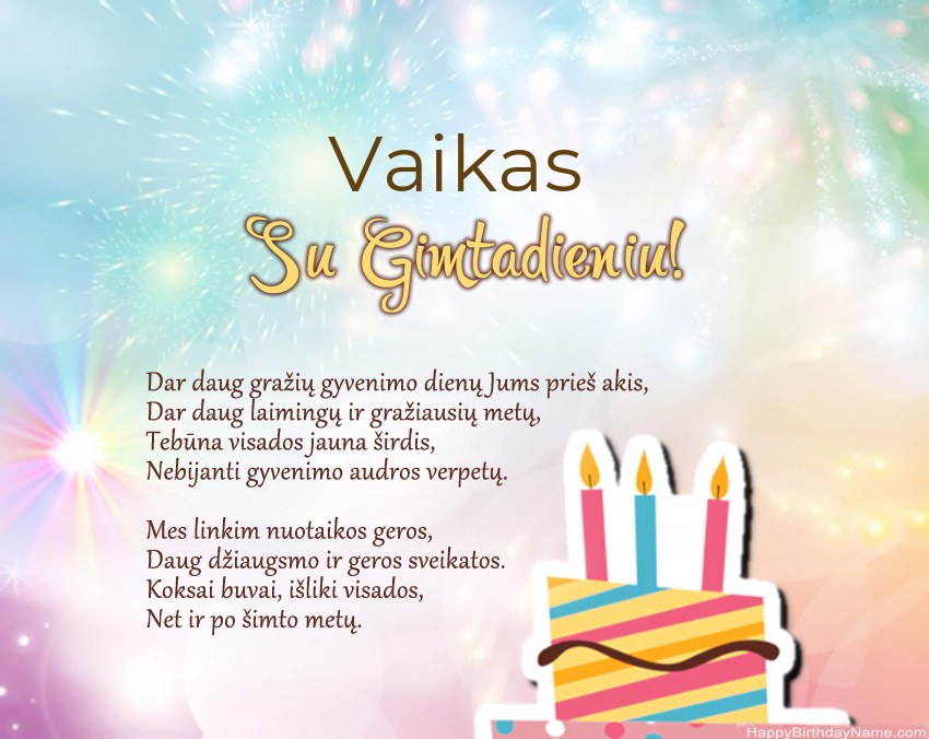 Bilder mit Namen Vaikas