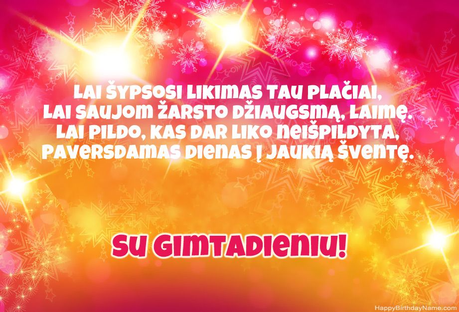 Šaunūs sveikinimai su gimtadieniu