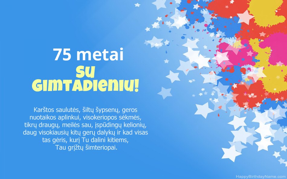 Sveikiname su gimtadieniu „75 metų moteris“ Sveikiname su gimtadieniu „75 metų moteris“