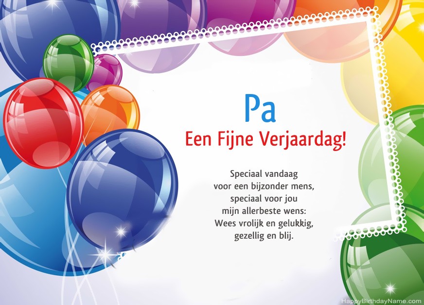 Pa Fijne verjaardag!