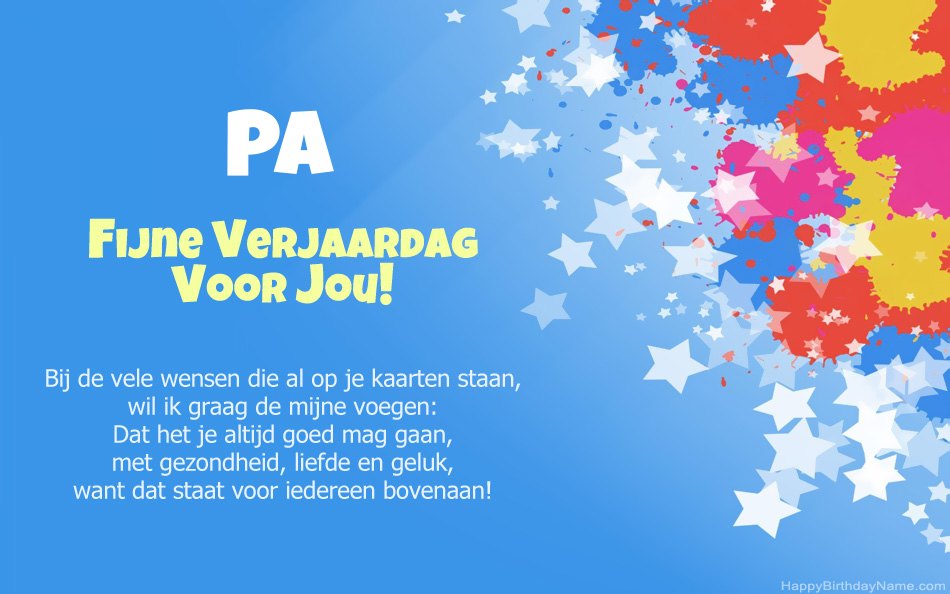 Gefeliciteerd met de verjaardag Pa