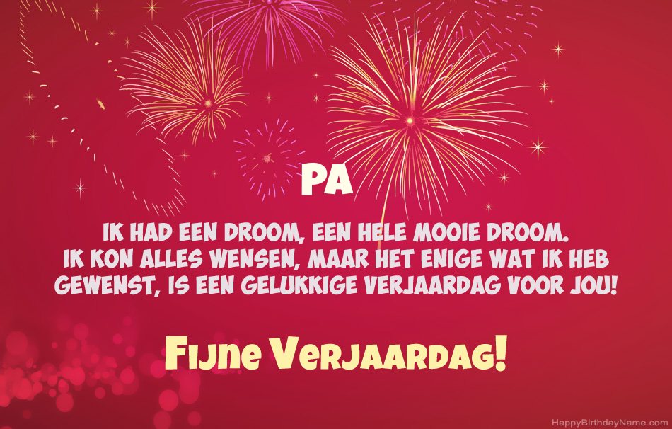 Pa Gelukkige verjaardag, mooie gedichten