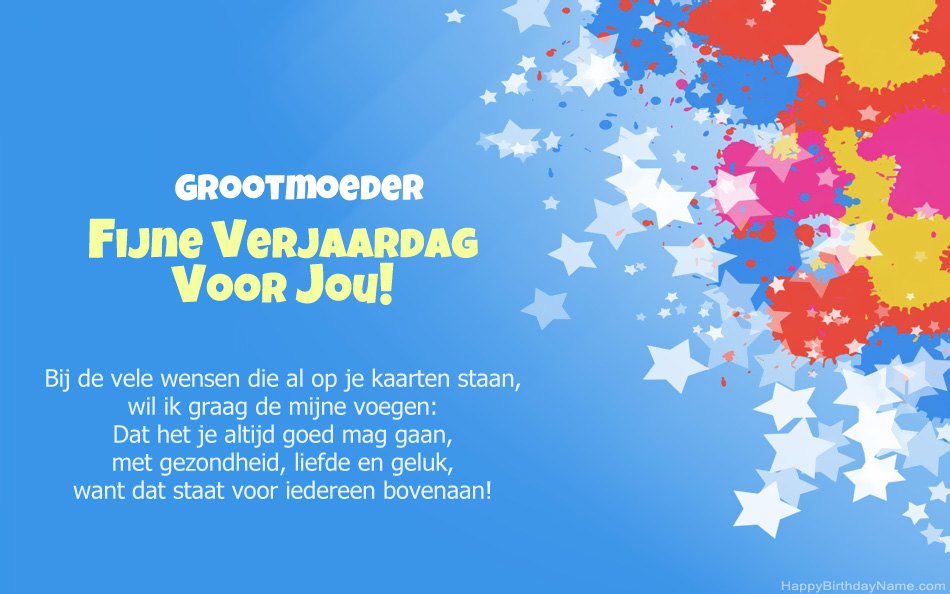 Gefeliciteerd met de verjaardag Grootmoeder