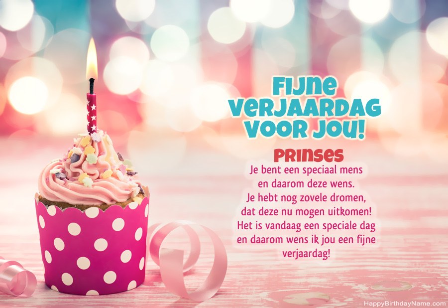 Gelukkige verjaardagskaart Prinses gratis downloaden