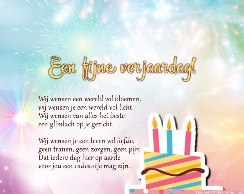 Gelukkige verjaardag in vers