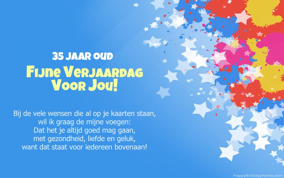 Gefeliciteerd met de verjaardag 35 jaar oud meisje
