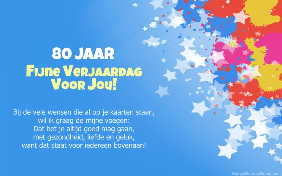 Fijne verjaardag 80 jaar foto