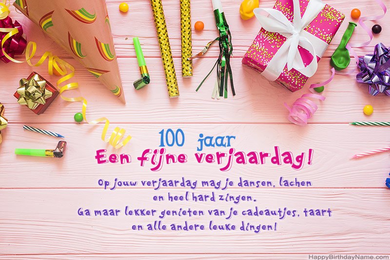 Gelukkige verjaardagskaart 100 jaar oude vrouw gratis downloaden
