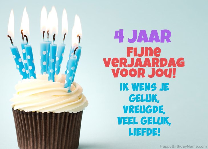 Gefeliciteerd met Happy Birthday 4 jaar oude jongen