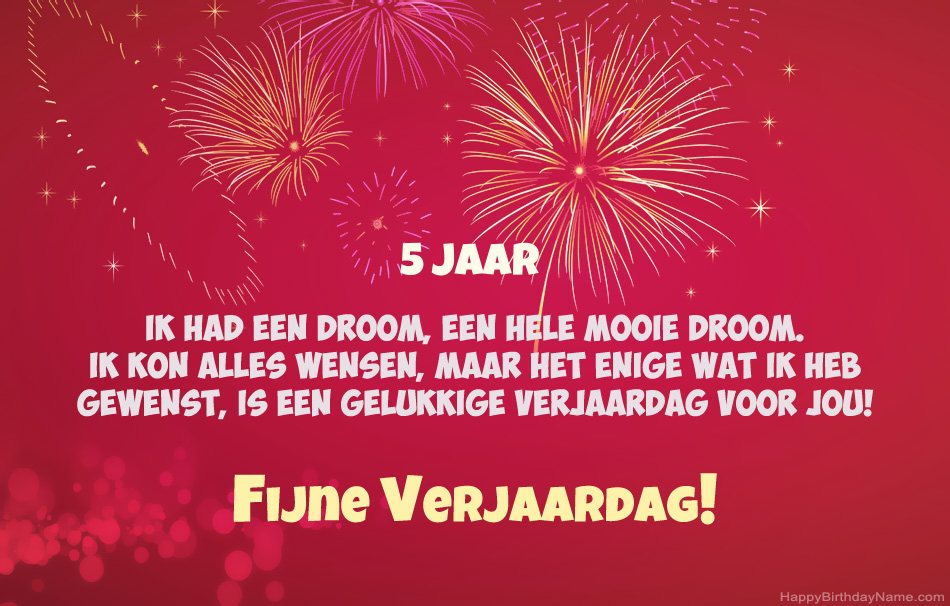 5 jaar oude jongen Gelukkige verjaardag, mooie gedichten