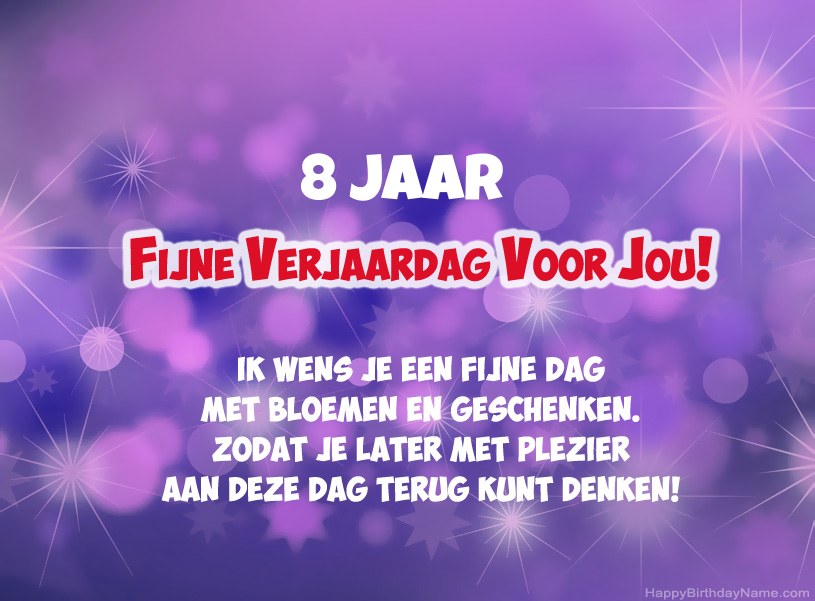 Mooie foto's voor Happy Birthday 8 jaar oude jongen